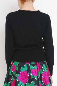 AW1112 ROSEBUDS INTARSIA CARDIGAN - VARIOUS - Other Image